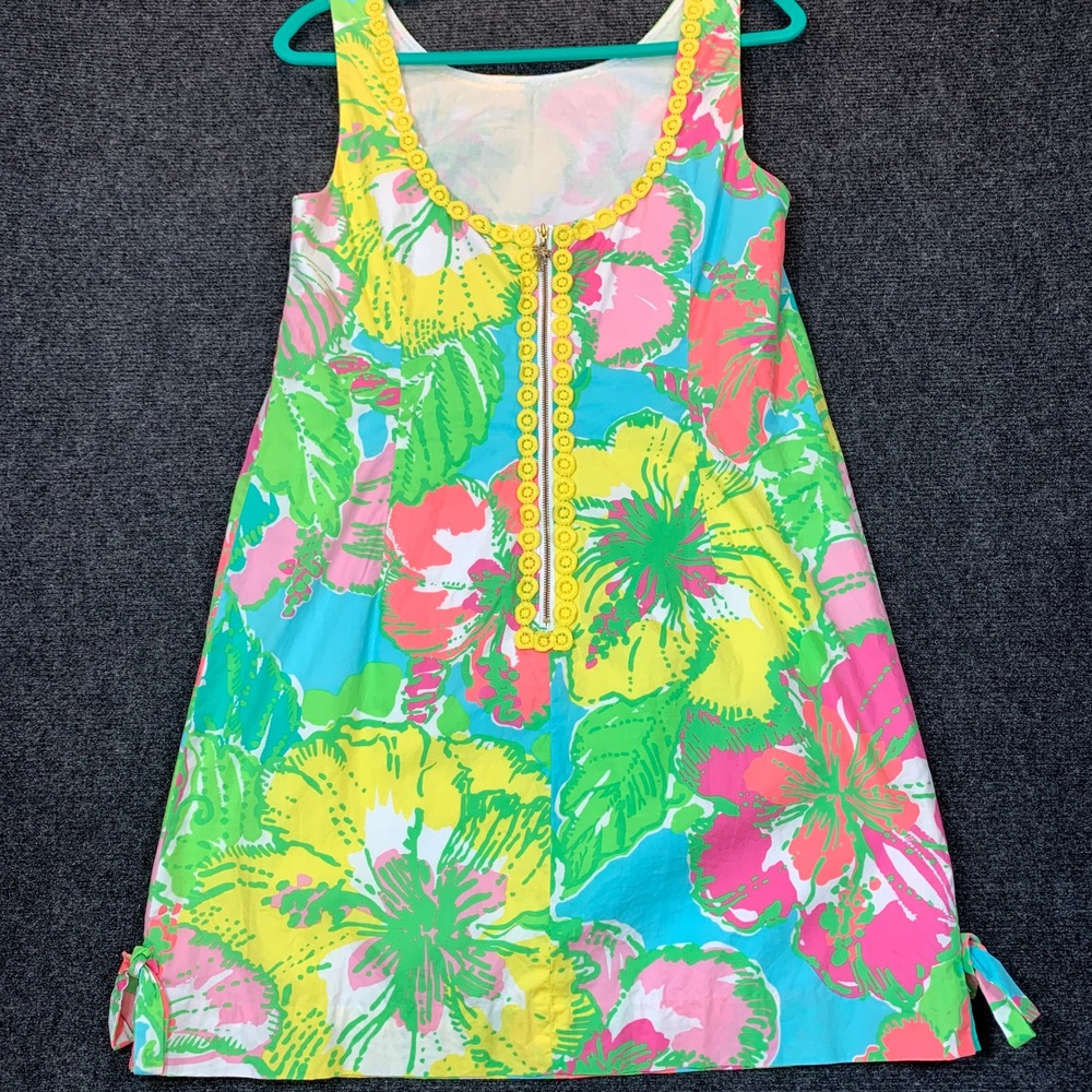 Lilly Pulitzer Shift Dress Womens 10 Delia Floral Shorely Modernism Resort Lace